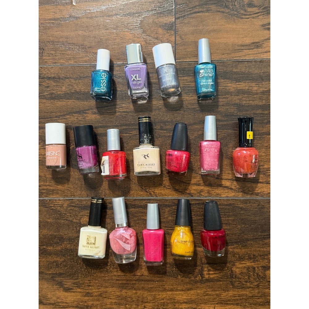 Essie Covergirl Sinful Colors Nail Polish Lot 15pc Mixed Colors Finishes Used